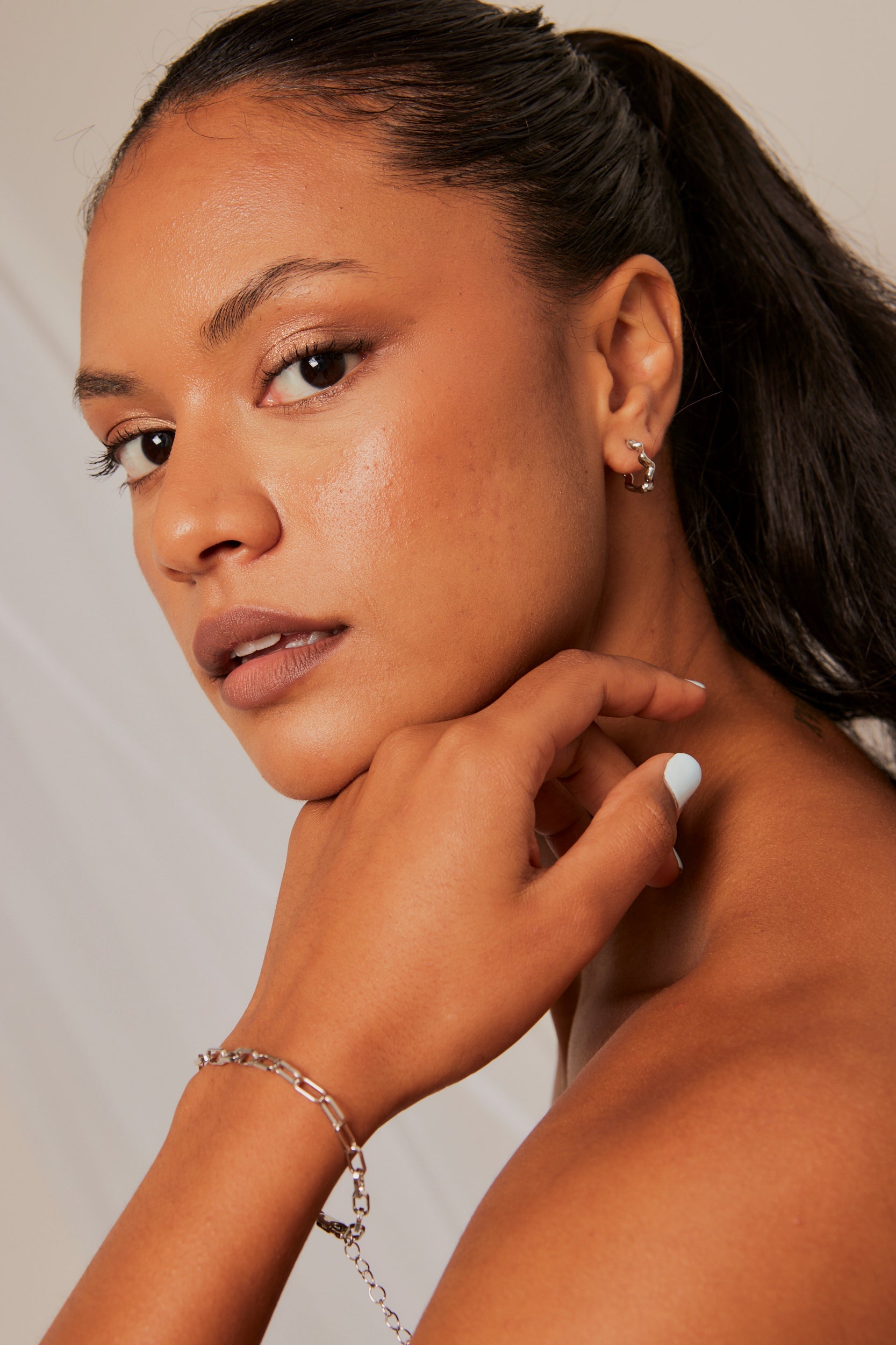 Paper Clip EOL Rhodium Bracelet